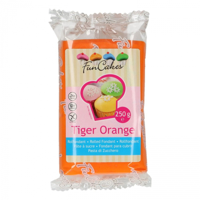 FunCakes - Tiger Orange Sockerpasta 250 g