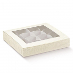 Choklad/Pralin box- Antique white Pelle