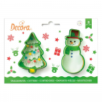 Julgran & Snögubbe  Jul Utstickare Kakmått 2-Pack - Decora