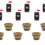 Muffins Set Pirater, CupcakeKit Cake Toppers och Muffins Wrappers - Pirates