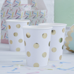 Pappmuggar Polka Dots - Guld