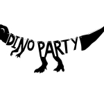 Dino Party Banner, Girlang Backdrop Svart Dinosauriekalas