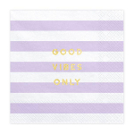 Servetter Lila Vita Randiga - Good vibes only 6-Pack