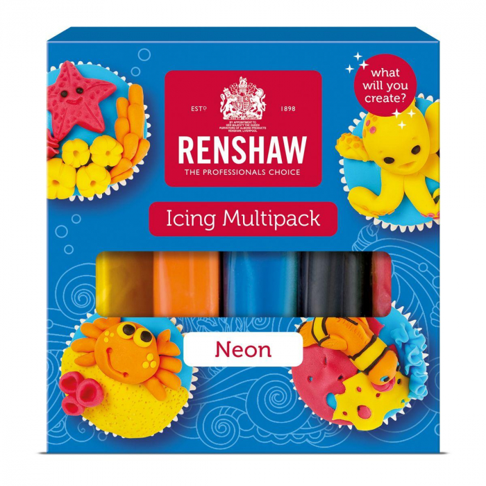 Renshaw Rolfondant Pro Multipack -Neon Colours- 5x100g