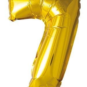 Sifferballong "7" - Guld 41cm
