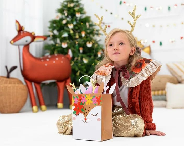 Presentpåse Gift bag Deer Rådjur Jul