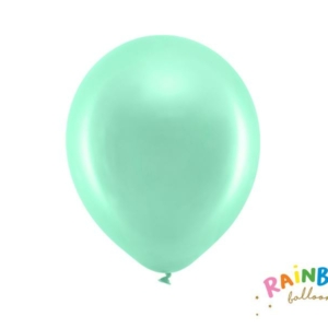 Metalic Mint Grön Ballonger | 10st Rainbow Ballonger 23cm mint