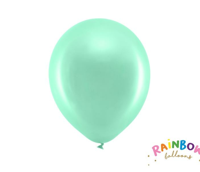 Metalic Mint Grön Ballonger | 10st Rainbow Ballonger 23cm mint