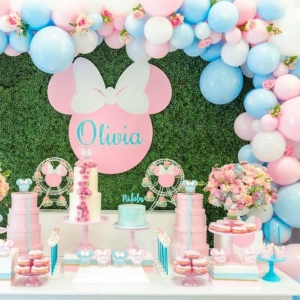 Ballongbåge - Rosa/Vit/Blå Gender reveal | Baby Shower | 123 Pcs