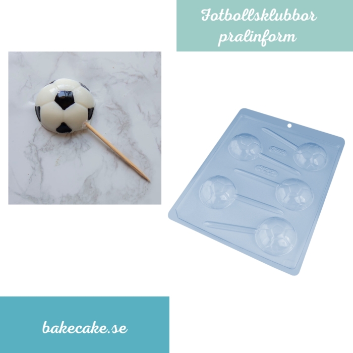 BWB Mold - Pirulito Bola -Pralinform Chokladform Fotbollsklubbor