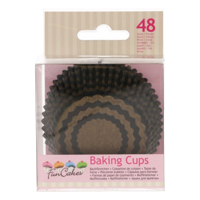 FunCakes Baking Cups -Chevron Gold- pk/48