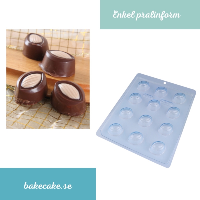 BWB Simple Mold - Bombom Amêndoa 721 - Pralinform Chokladform