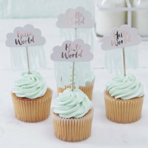 Cake Topper Picks Moln - Hello World