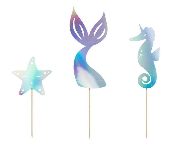 Cake Picks Iridescent Mix - Mermaid Party