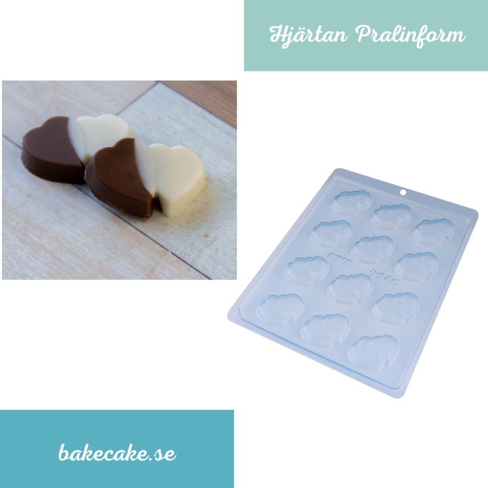 BWB Simple Mold - Coração Duplo 9946 - Pralinform Chokladform Hjärtan