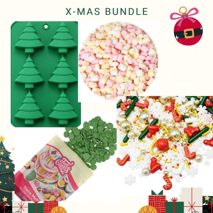 Julgran Bakpaket – med Silikonform, Deco Melts, Marshmallows & Happy Sprinkle