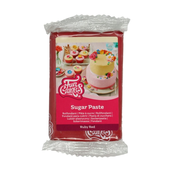 Sockerpasta Ruby Röd Funcakes -250g