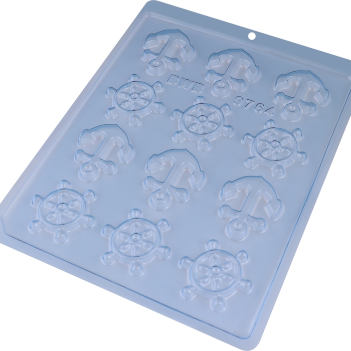 BWB Simple Mold - Aplique Timão e Âncora 9764 - Pralinform Ratt Ankare