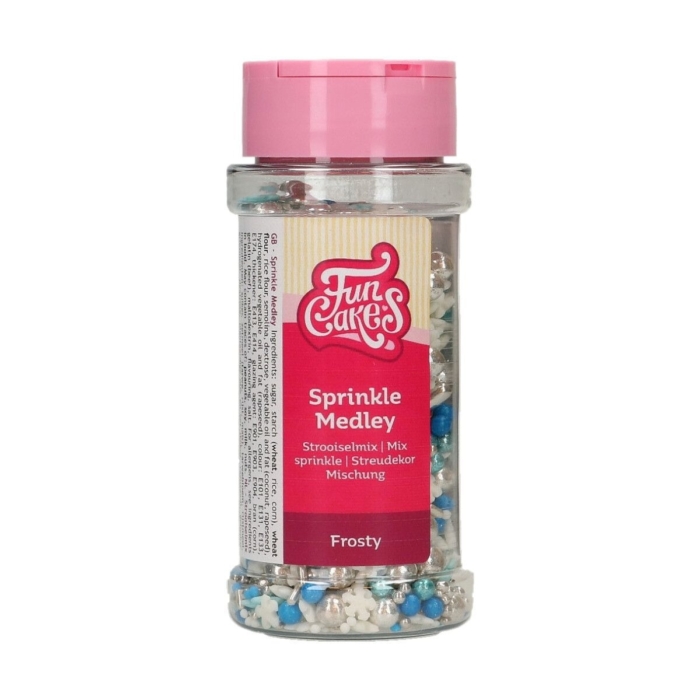 FunCakes Strössel Frosty Sprinkle Medley Blå Silver