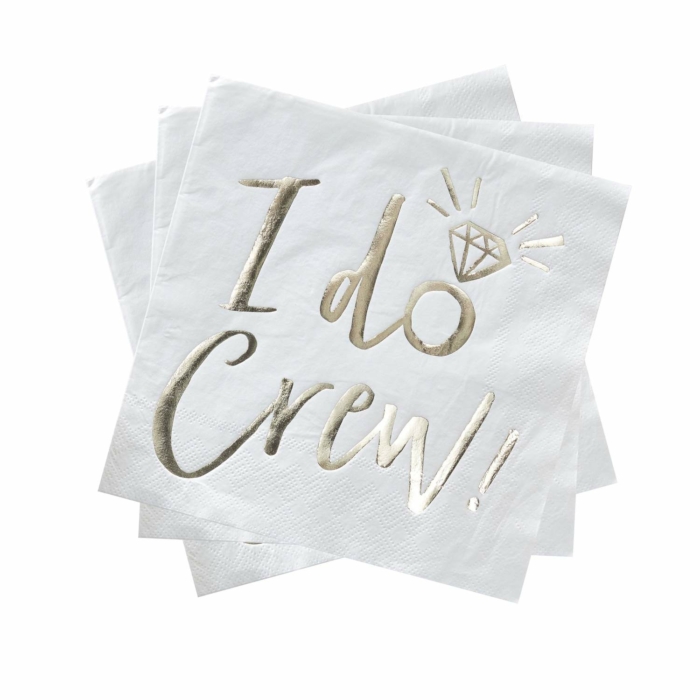 Gold Foiled I Do Crew Paper Napkins - Ginger Ray