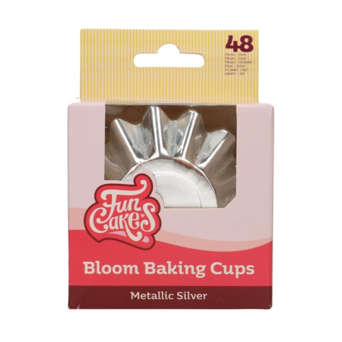 FunCakes Muffinsformar Bloom Metallisk Silver pk/48