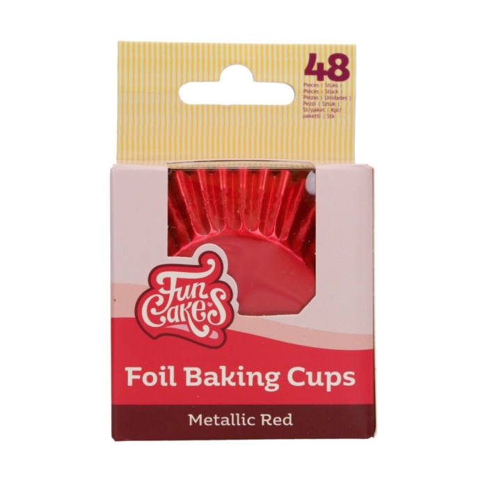 FunCakes Muffinsformar Folie Metallisk Röd pk/48