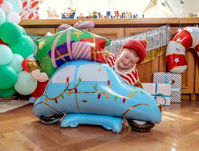 Folieballong Christmas Car Julbil 102x107 cm