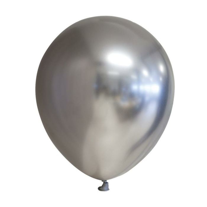 Metall Ballong Silver 12cm 100-pack