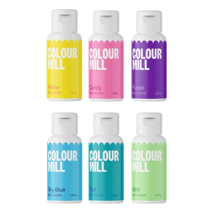 Pool Fest Tema Oljebaserad Ätbar Färg 6-Pack*20ml - Colour Mill