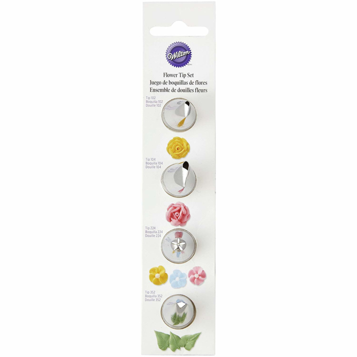 Wilton Tyllset Dekorations Set Blommor #102 #104 #224 #352