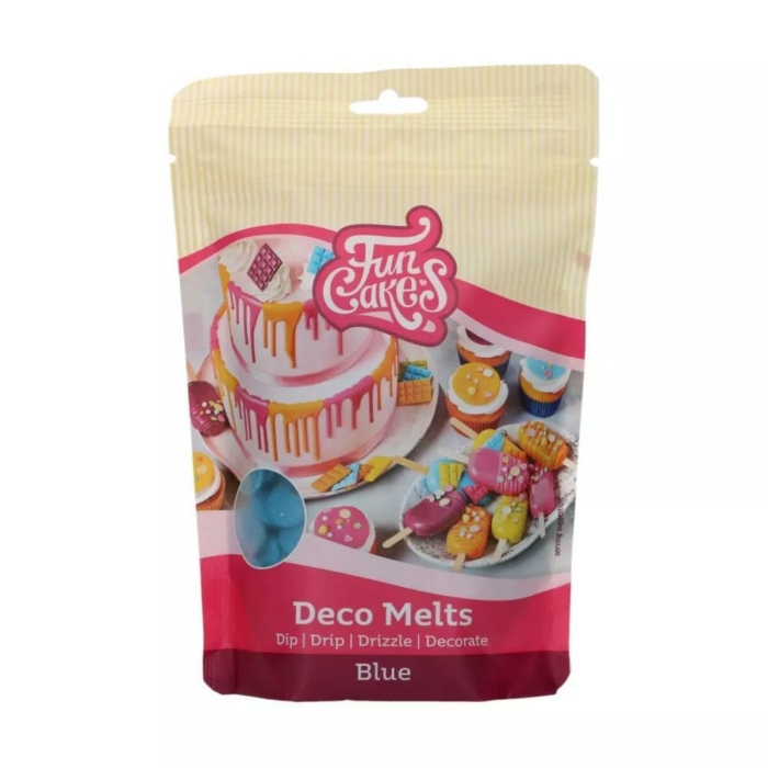 Blå Deco Melts Knappar 250 g - FunCakes