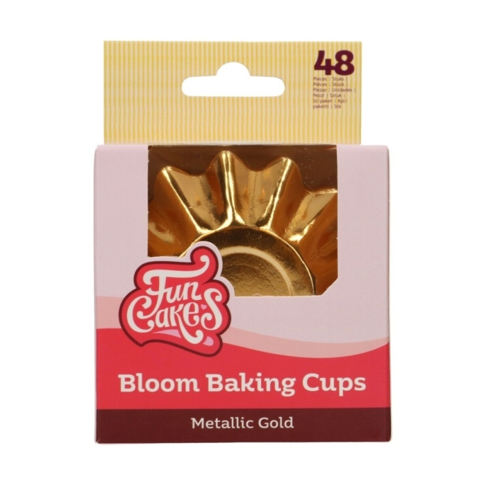 FunCakes Muffinsformar blomma Metallisk Guld pk/48