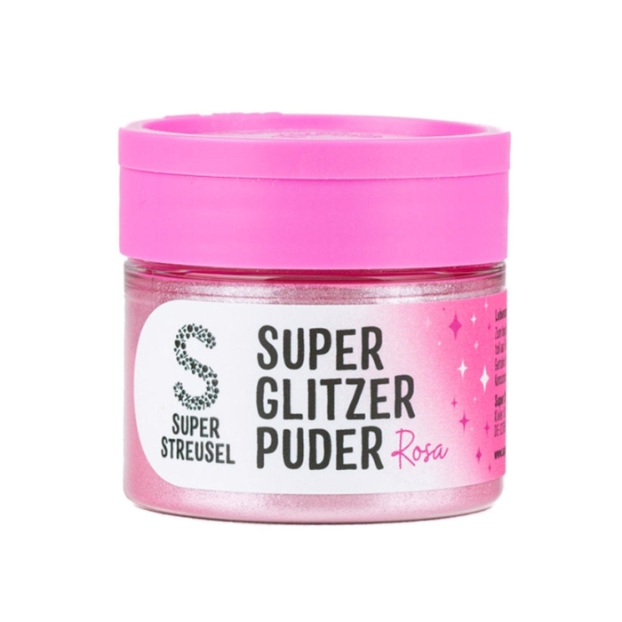 Ätbart Glitter Rosa Pulverfärg 10g- Super Streusel