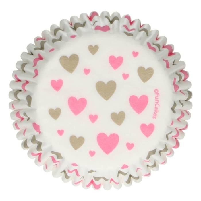 Muffinsformar Hjärtan Baking Cups Hearts 48st - FunCakes