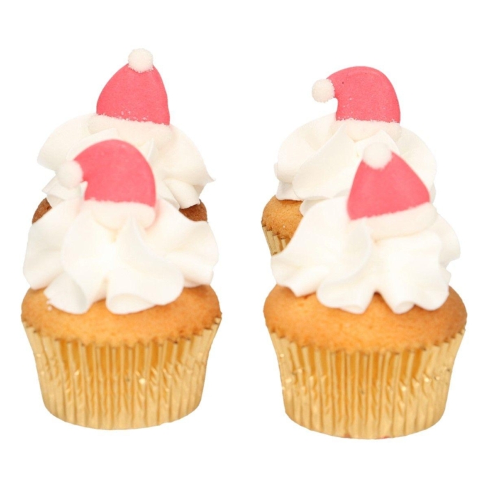 Tomtemössa Jul Sockerdekorationer 8st Santa's Hat - FunCakes