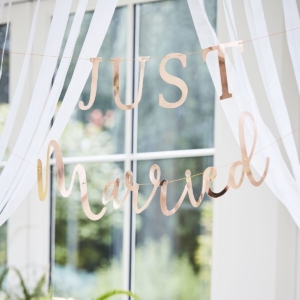 Just Merried Banner Roséguld - Botanical Wedding