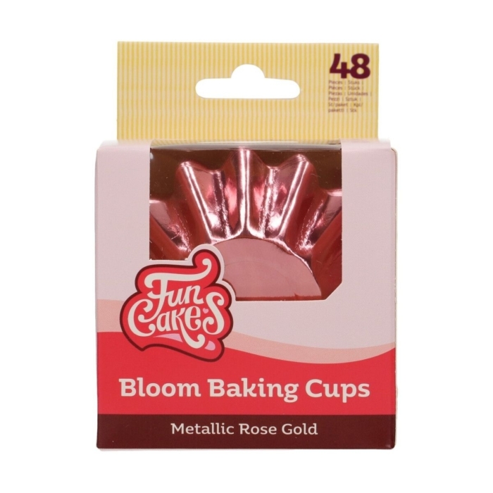 FunCakes Muffinsformar blomma Metallisk Roseguld pk/48